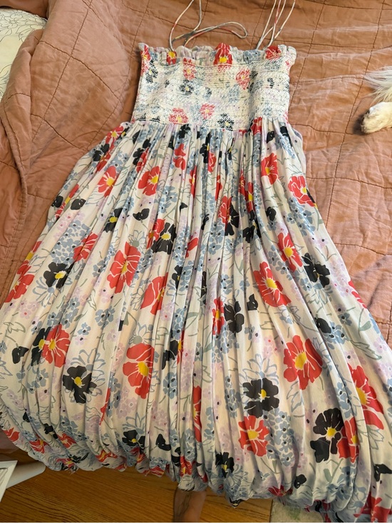 Anthropologie Dresses & Skirts - Anthropologie Floral Smocked Maxi Dress in Cream, Coral and Navy